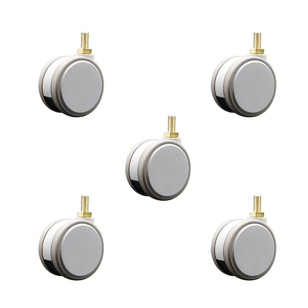 Service Caster 3 Inch MRI Safe Casters, 12mm Threaded Stem, Set of 5, 5PK SCC-TS02S75-TPR-GRY-M12X22-MRI-5